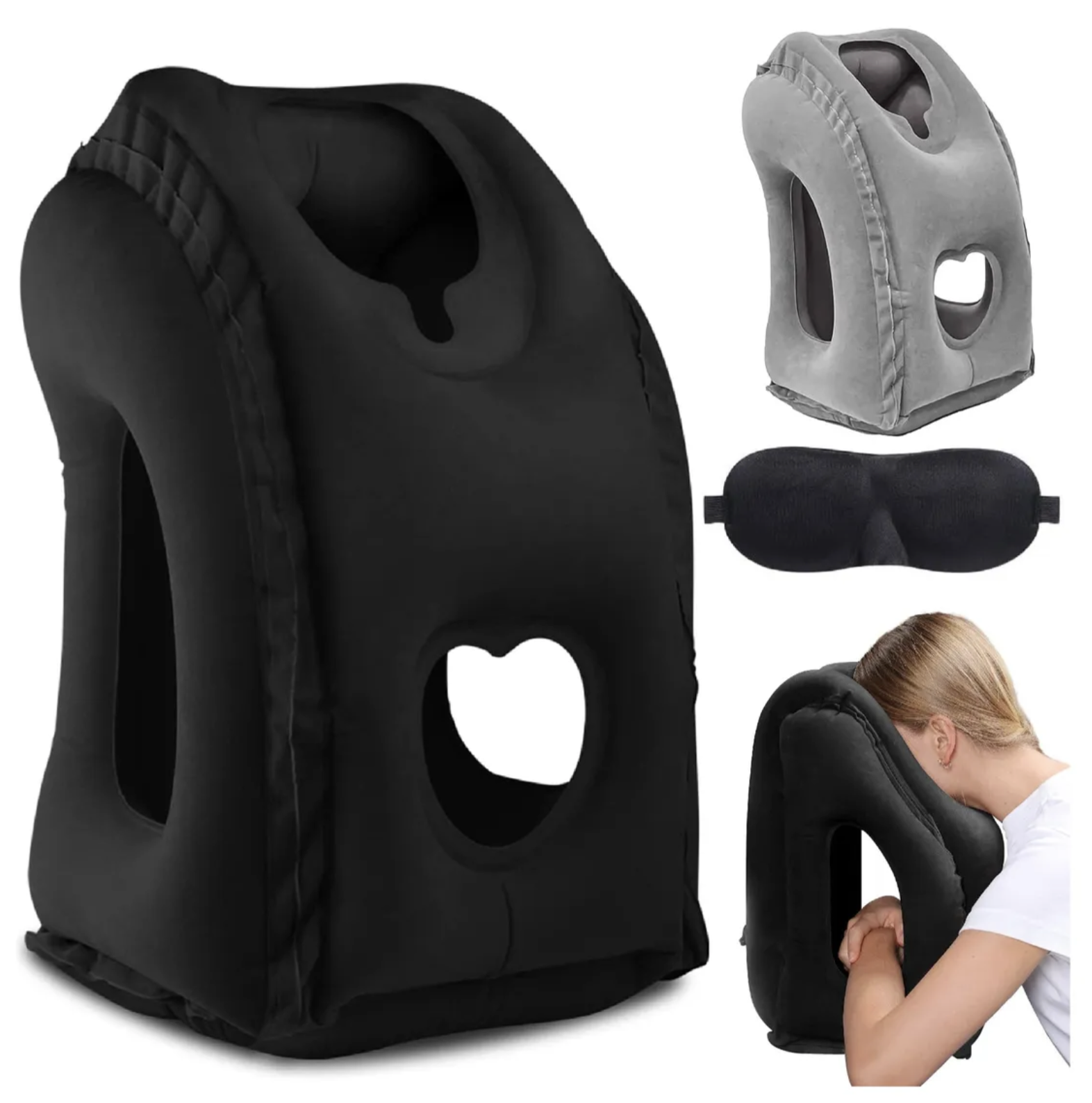 cojin inflable viajero apoya cabeza